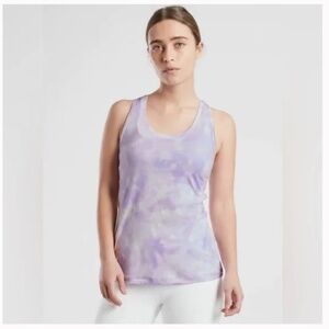 ATHLETA Nitro Tank Top Light Purple White Tie Dye Keyhole Racerback Size XS
